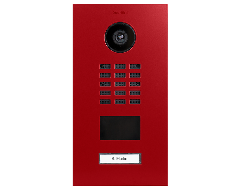 DoorBird D2101V IP Video Door Station, 1 Call Button in Flame Red, RAL 3000