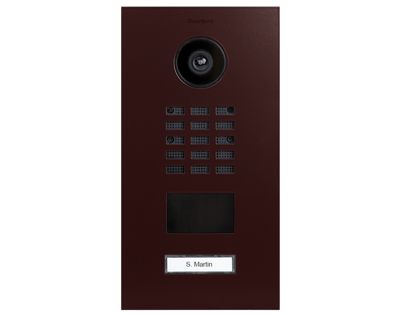 DoorBird D2101V IP Video Door Station, 1 Call Button in Black Red, RAL 3007