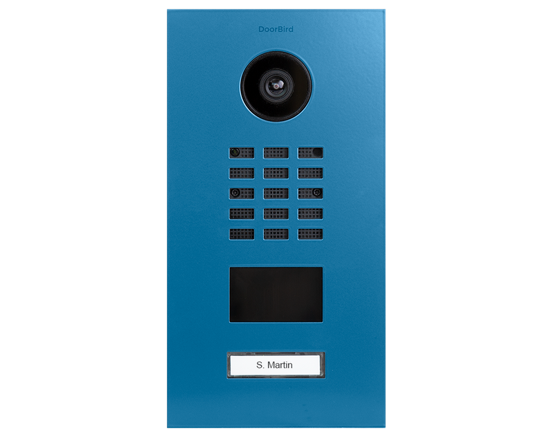 DoorBird D2101V IP Video Door Station, 1 Call Button in Light Blue, RAL 5012