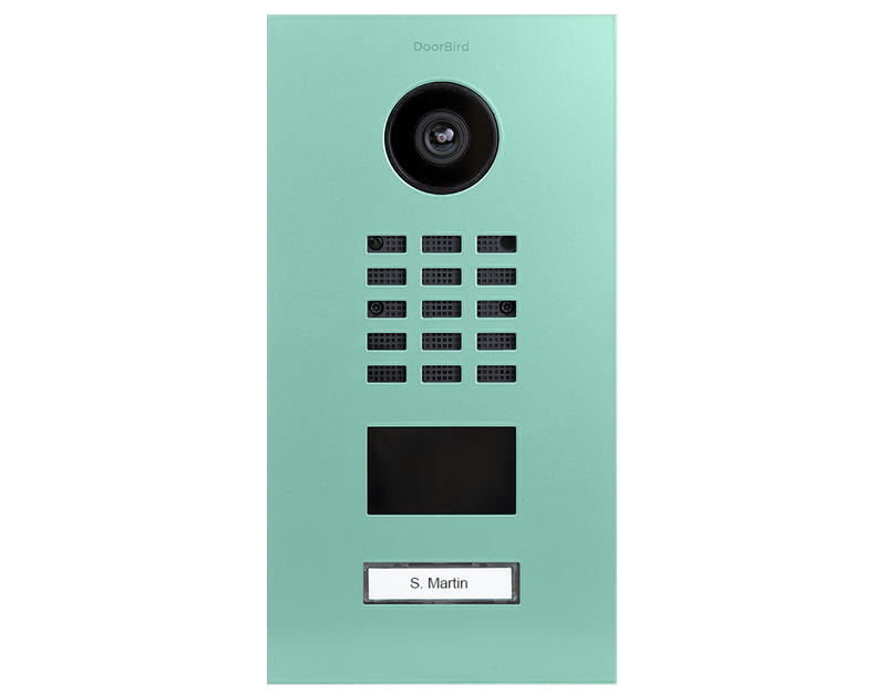 DoorBird D2101V IP Video Door Station, 1 Call Button in Light Green, RAL 6027