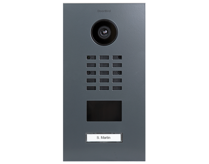 DoorBird D2101V IP Video Door Station, 1 Call Button in Iron Grey, RAL 7011