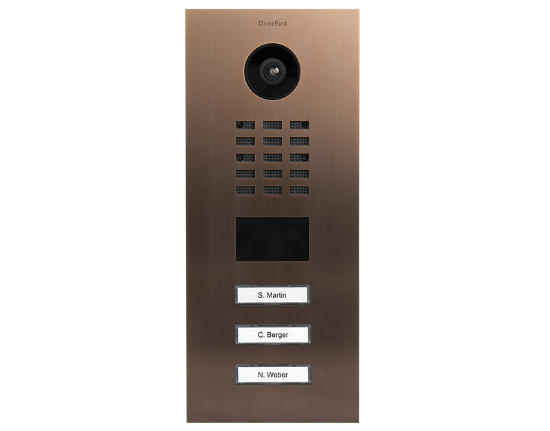 DoorBird D2103V IP Video Door Station, 3 Call Button in Bronze
