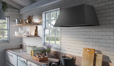 Faber 28-Inch Chloe Wall Mounted Ducted Range Hood in Black with 600 CFM Class Blower (CHLO28BK600)