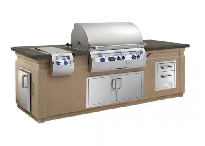 American Outdoor Grill Pre-Fab Island with Double Drawer Cut-out (ID790-CBD-108SM)