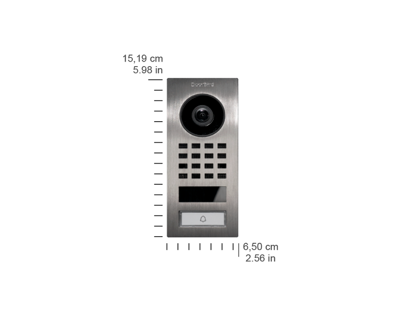 DoorBird D1101V Surface-Mount IP Video Intercom, 1 Call Button in Stainless Steel V4A