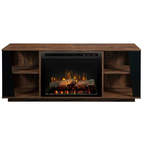 Dimplex Arlo 60" Media Console in Walnut with 26 in. Electric Fireplace with Logs (GDS26L8-1918TW) Electric Fireplace Dimplex 