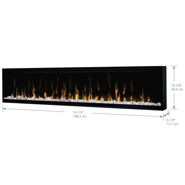 Dimplex IgniteXL 74 in. Built-In Linear Electric Fireplace Insert (XLF74) Electric Fireplace Dimplex 