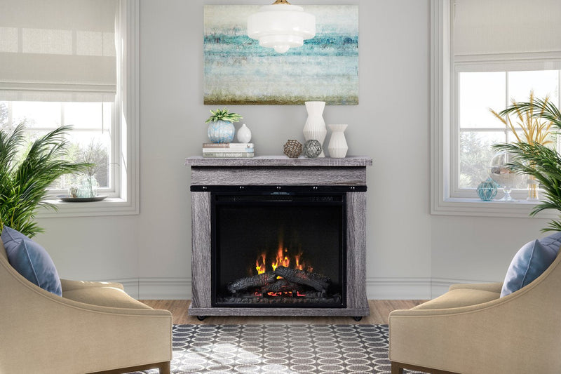 Dimplex Morgan 29" Mantel with a 23" Electric Fireplace in Charcoal Oak (C3P23LJ-2085CO) Fireplaces Dimplex 