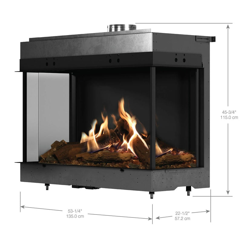 Faber MatriX Three-sided Bay Built-in Gas Fireplace - 41" x 26" (FMG5126B) Fireplaces Faber 