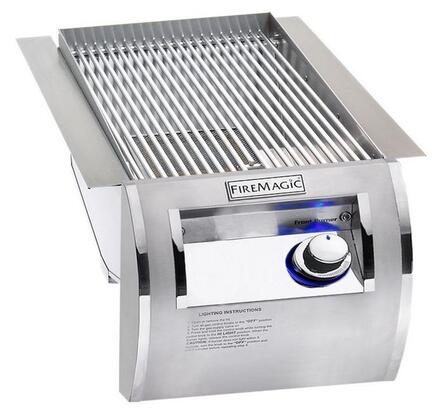 Stainless built-in searing station with FireMagic knob and top grilling grate