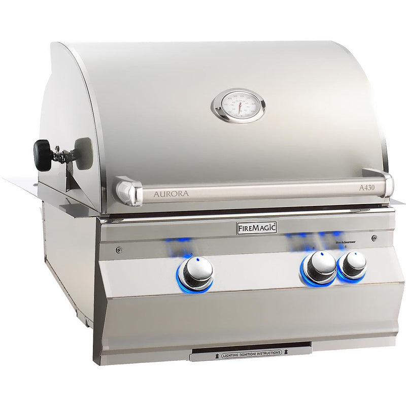 Fire Magic 24" Built-In Natural Gas Grill with Rotisserie and Analog Thermometer in Stainless Steel (A430I-8EAN) Grills Fire Magic 