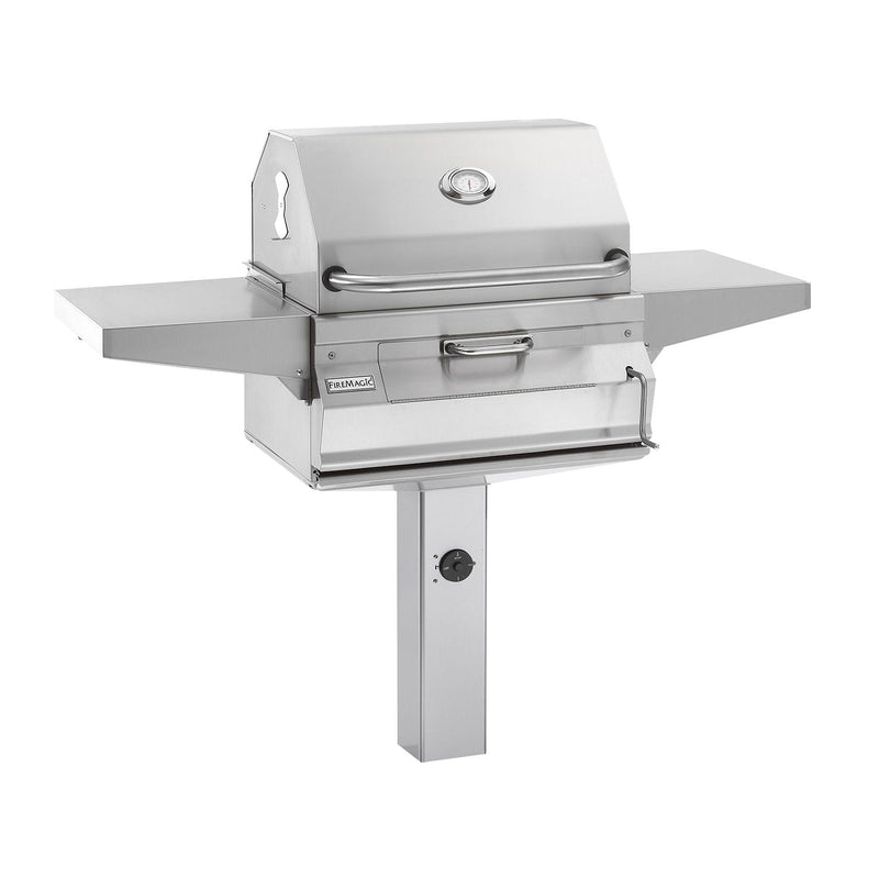 Fire Magic 24" Legacy Freestanding Smoker Charcoal Grill On In-Ground Post in Stainless Steel (22-SC01C-G6) Grills Fire Magic 