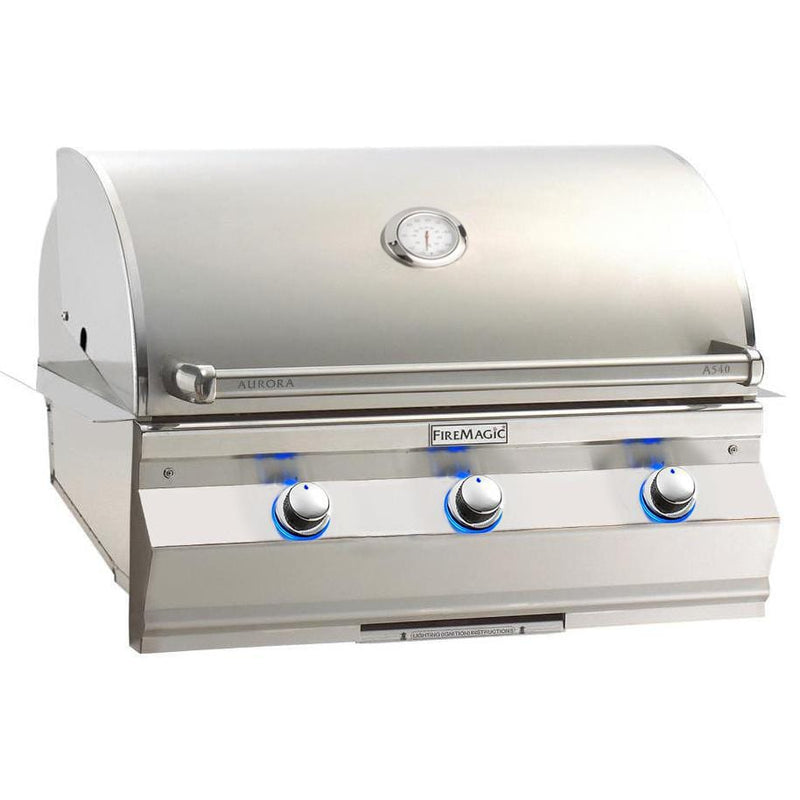 Fire Magic 30" Aurora Built-In Natural Gas Grill with Analog Thermometer in Stainless Steel (A540I-7EAN) Grills Fire Magic 