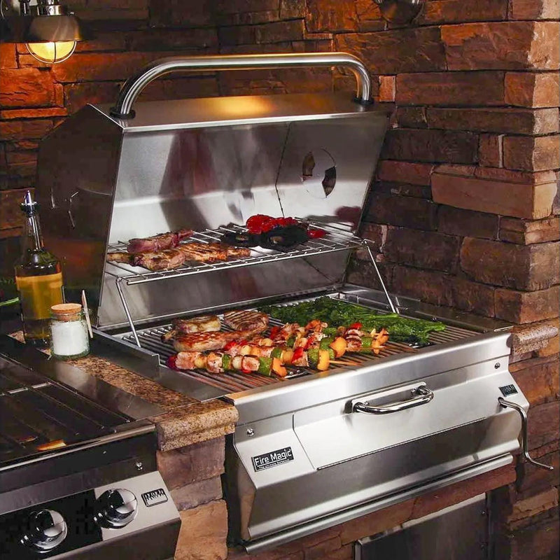 Fire Magic 30" Legacy Built-In Smoker Charcoal Grill in Stainless Steel (14-SC01C-A) Grills Fire Magic 