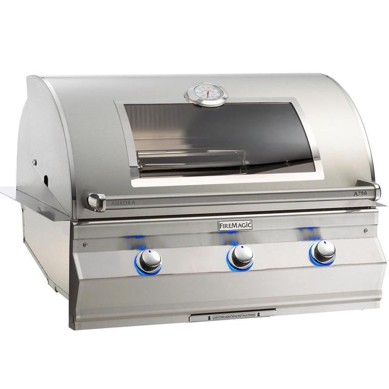 Fire Magic 36" Aurora Built-In Natural Gas Grill with One Infrared Burner Magic View Window And Analog Thermometer (A790I-7LAN-W) Grills Fire Magic 