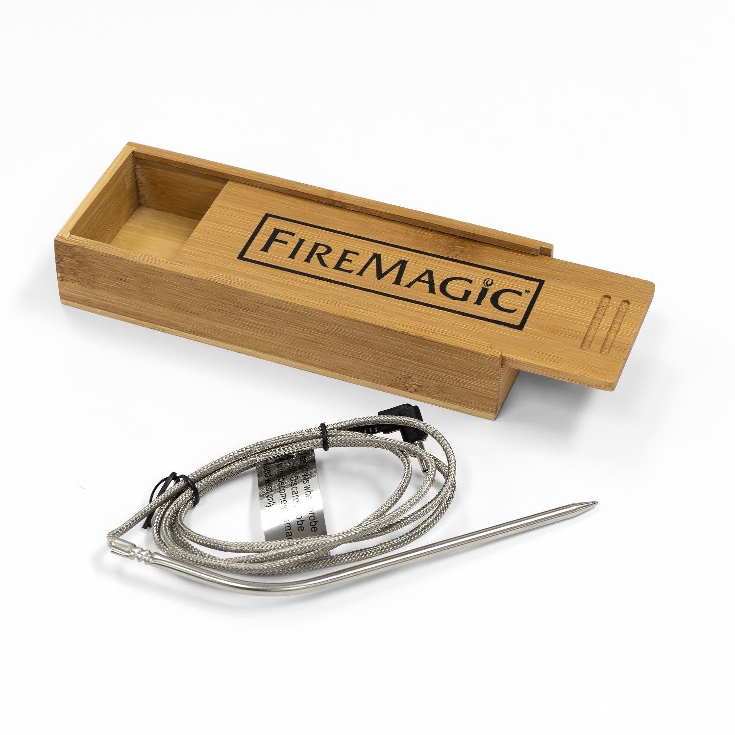Grill infrared burner kit with FireMagic logo wooden tray and braided igniter lead