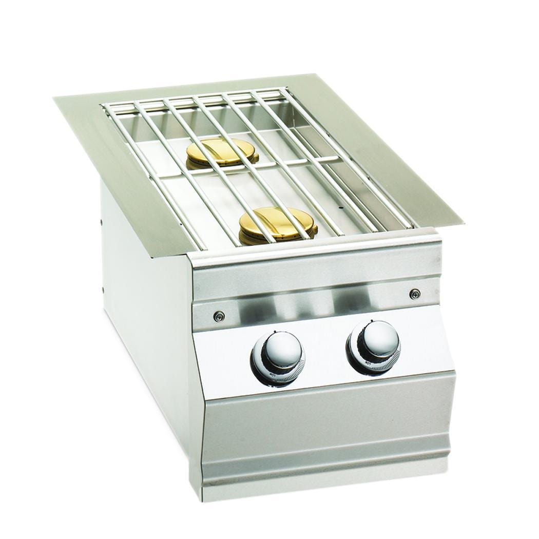 Fire Magic built-in propane double side burner, stainless grates, two control knobs