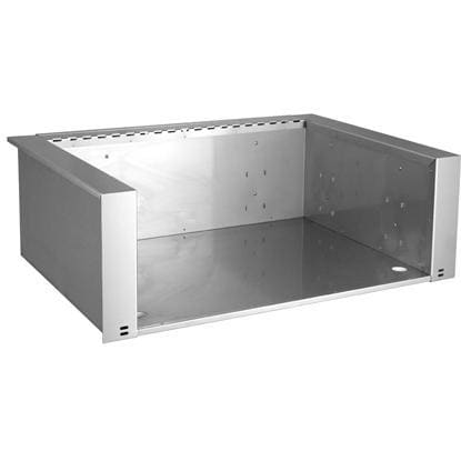 Single-station insulated metal fire box enclosure, rectangular stainless steel with open front