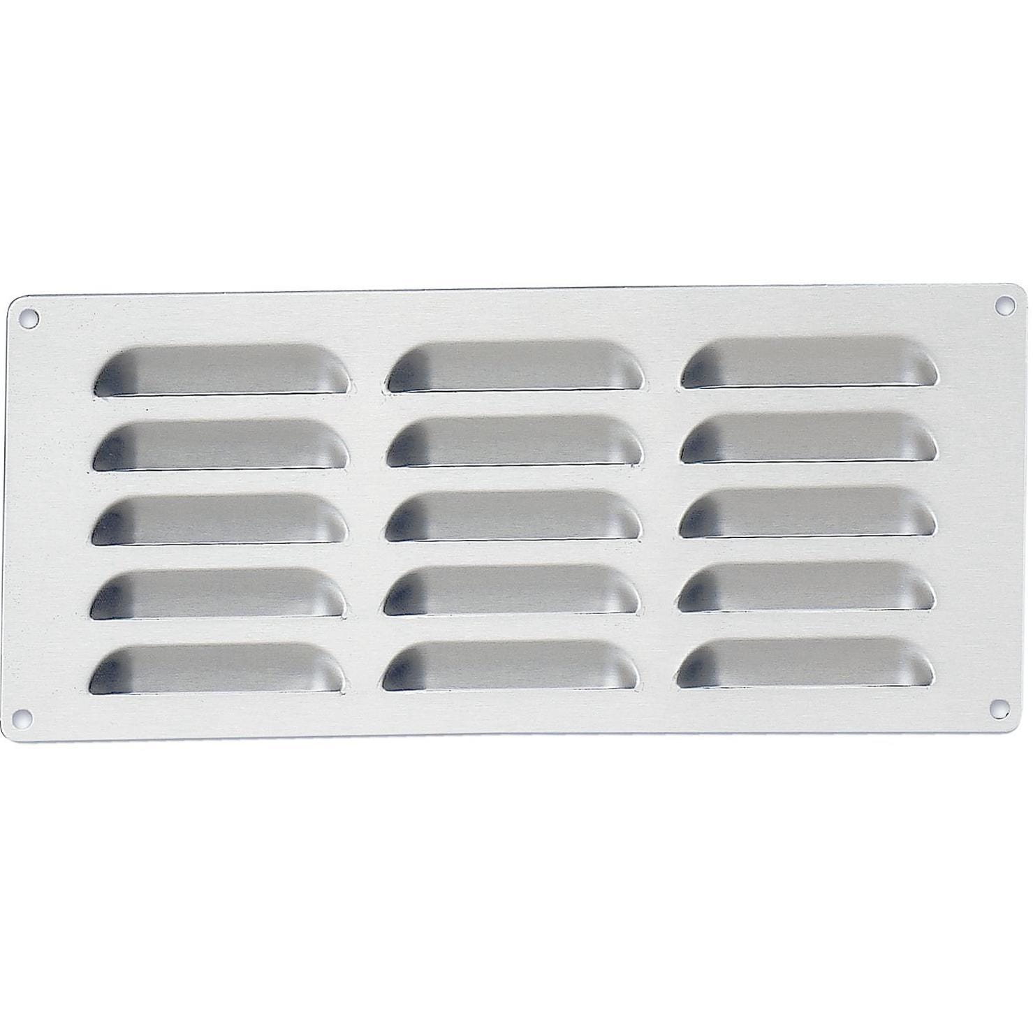 Stainless steel louvered venting panel with multiple rectangular slots