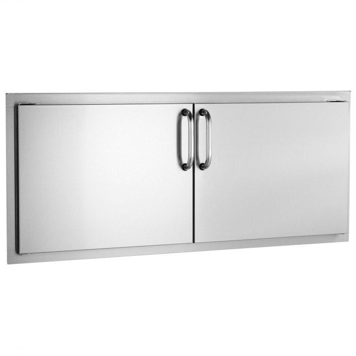 Stainless steel double access door with two vertical handles, 16 in x 39 in