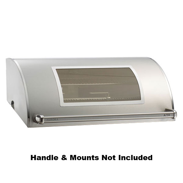 Fire Magic grill oven lid with rectangular window, silver metal