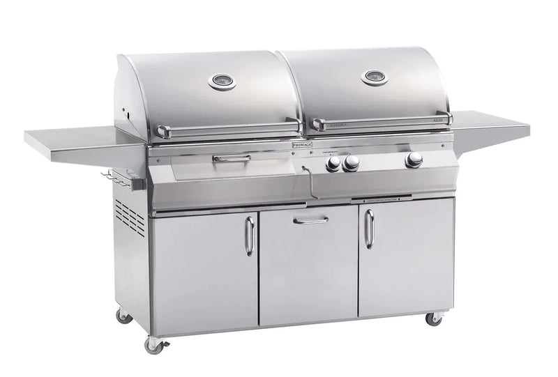 Fire Magic Aurora A830s 46-Inch Natural Gas and Charcoal Freestanding Dual Grill with 1 Sear Burner and Analog Thermometer (A830S-7LAN-61-CB)
