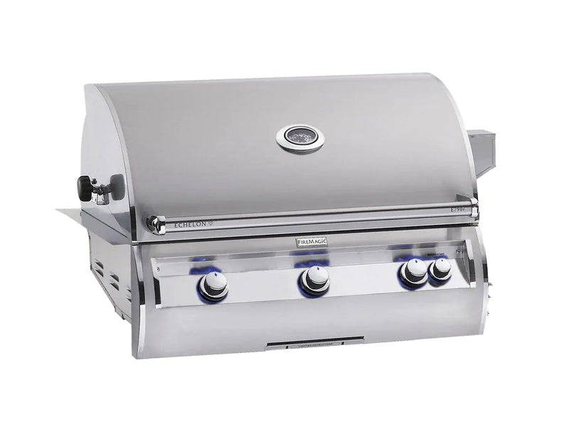 Fire Magic Echelon Diamond E790i 36-Inch Natural Gas Built-In Grill with 1 Sear Burner, Backburner, Rotisserie Kit, and Analog Thermometer (E790I-8LAN)