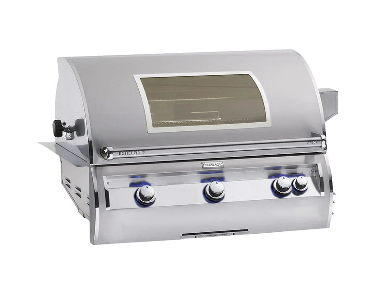 Fire Magic Echelon Diamond E790i 36-Inch Natural Gas Built-In Grill with Backburner, Rotisserie Kit, Magic View Window and Analog Thermometer (E790I-8EAN-W)