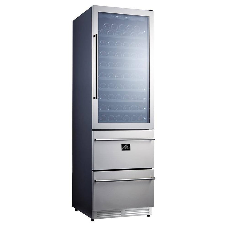 Forno 24'' Built-In Compressor Wine Cooler - Dual Zone - 108 Bottles (FWCDR6628-24S) Wine Coolers Forno 