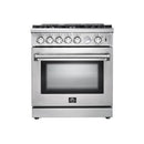 Forno 3-Piece Appliance Package - 30" Gas Range, Pro-Style Refrigerator, and Dishwasher in Stainless Steel Appliance Package Forno 