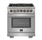 Forno 30-Inch Capriasca Dual Fuel Range with 240v Electric Oven - 5 Burners, Convection Oven and 100,000 BTUs (FFSGS6187-30)