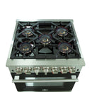 Forno 30" Capriasca Dual Fuel Range with 5 Gas Burners and 240v Electric Oven in Stainless Steel with Black Door (FFSGS6187-30BLK) Ranges Forno 