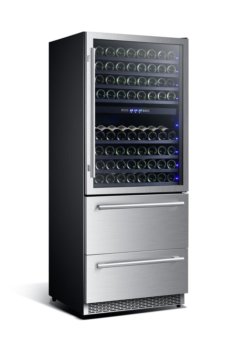 Forno 30" Dual Zone Wine Cooler & Refrigerator Drawer (FWCDR6661-30S) Wine Coolers Forno 