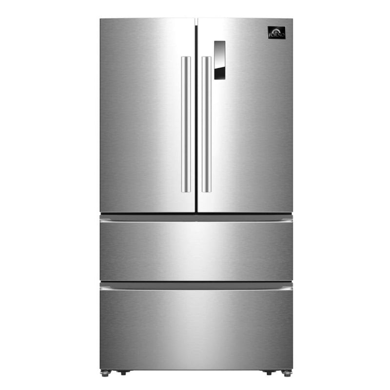 Forno 33" French Door Refrigerator - 19 cu.ft in Stainless Steel (FFFFD1907-33SB) Refrigerators Forno 