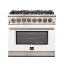 Forno 36" Capriasca Dual Fuel Range with 6 Gas Burners and 240v Electric Oven in Stainless Steel with White Door (FFSGS6187-36WHT) Ranges Forno 