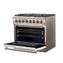 Forno 36" Capriasca Dual Fuel Range with 6 Gas Burners and 240v Electric Oven in Stainless Steel with White Door (FFSGS6187-36WHT) Ranges Forno 
