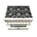 Forno 36" Capriasca Dual Fuel Range with 6 Gas Burners and 240v Electric Oven in Stainless Steel with White Door (FFSGS6187-36WHT) Ranges Forno 