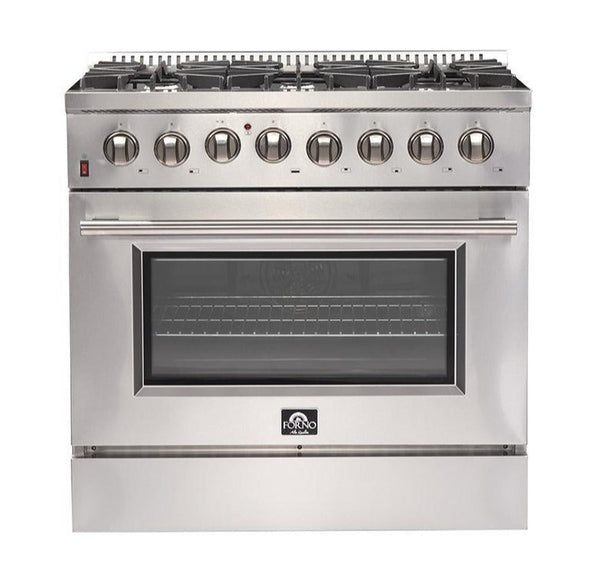 Forno 36" Galiano Gas Range with 240v Electric Oven - 6 Burners and Convection Oven (FFSGS6156-36) Ranges Forno 