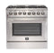 Forno 36-Inch Galiano Dual Fuel Range with 6 Gas Burners, 240v Electric Convection Oven (FFSGS6156-36)