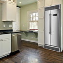 Forno 37" Salerno Side-by-Side Counter Depth Refrigerator 15.6 Cu. Ft. in Stainless Steel with Professional Handle & Decorative Grill (FFRBI1805-37SG) Refrigerators Forno 