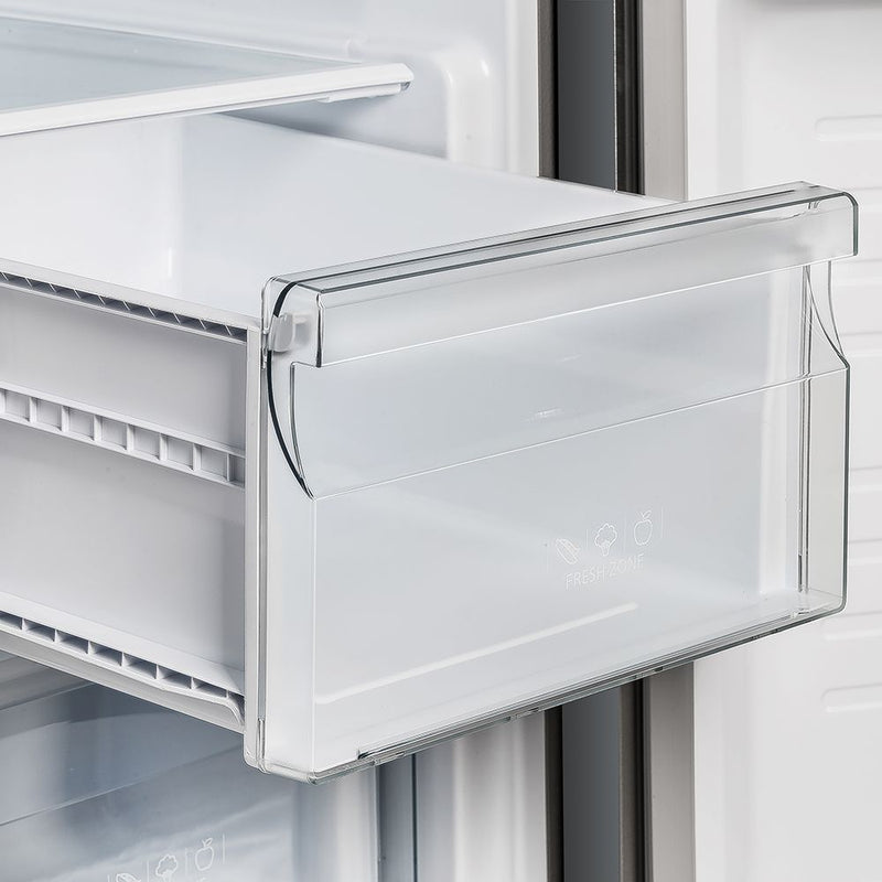 Forno 37" Salerno Side-by-Side Counter Depth Refrigerator 15.6 Cu. Ft. in Stainless Steel with Professional Handle & Decorative Grill (FFRBI1805-37SG) Refrigerators Forno 