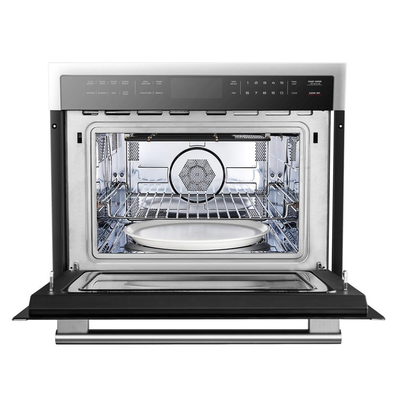 Forno 4-Piece Appliance Package - 30" Gas Range, 36" Refrigerator with Water Dispenser, Microwave Oven, & 3-Rack Dishwasher in Stainless Steel Appliance Package Forno 