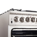 Forno 4-Piece Pro Appliance Package - 30" Gas Range, 36" Refrigerator with Water Dispenser, Microwave Drawer, & 3-Rack Dishwasher in Stainless Steel Appliance Package Forno 
