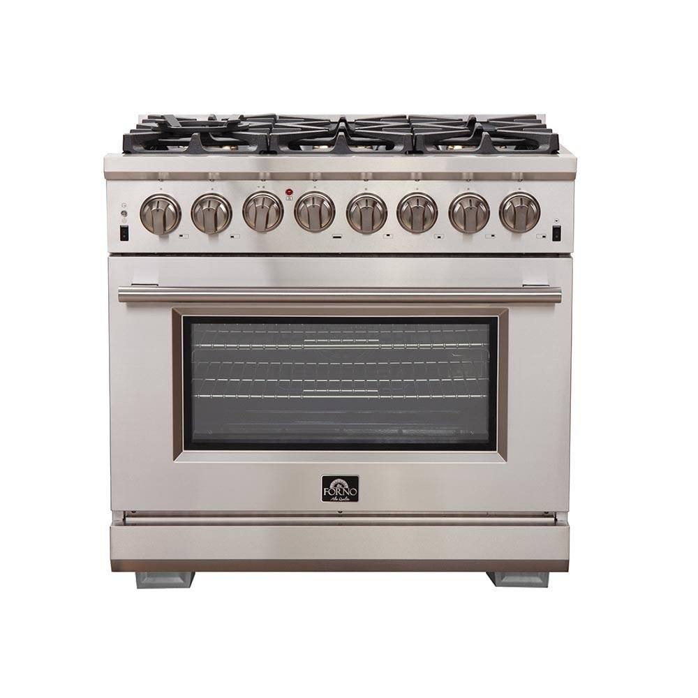 Stainless steel dual-fuel freestanding range with front control panel