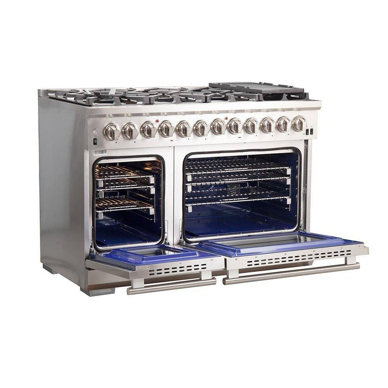 Forno 48" Capriasca Dual Fuel Range with 240v Electric Oven - 8 Burners, Griddle, and 160,000 BTUs (FFSGS6187-48) Ranges Forno 