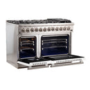 Forno 48" Capriasca Dual Fuel Range with 8 Gas Burners and 240v Electric Oven in Stainless Steel with White Door (FFSGS6187-48WHT) Ranges Forno 