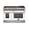 Forno 48-Inch Capriasca Dual Fuel Range with 8 Gas Burners and 240v Electric Oven in Stainless Steel with White Door (FFSGS6187-48WHT)