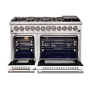 Forno 48" Capriasca Dual Fuel Range with 8 Gas Burners and 240v Electric Oven in Stainless Steel with White Door (FFSGS6187-48WHT) Ranges Forno 