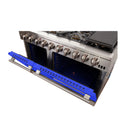 Forno 48" Capriasca Gas Range with 8 Gas Burners and Convection Oven in Stainless Steel with Blue Door (FFSGS6260-48BLU) Ranges Forno 