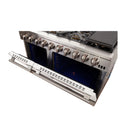 Forno 48" Capriasca Gas Range with 8 Gas Burners and Convection Oven in Stainless Steel with White Door (FFSGS6260-48WHT) Ranges Forno 